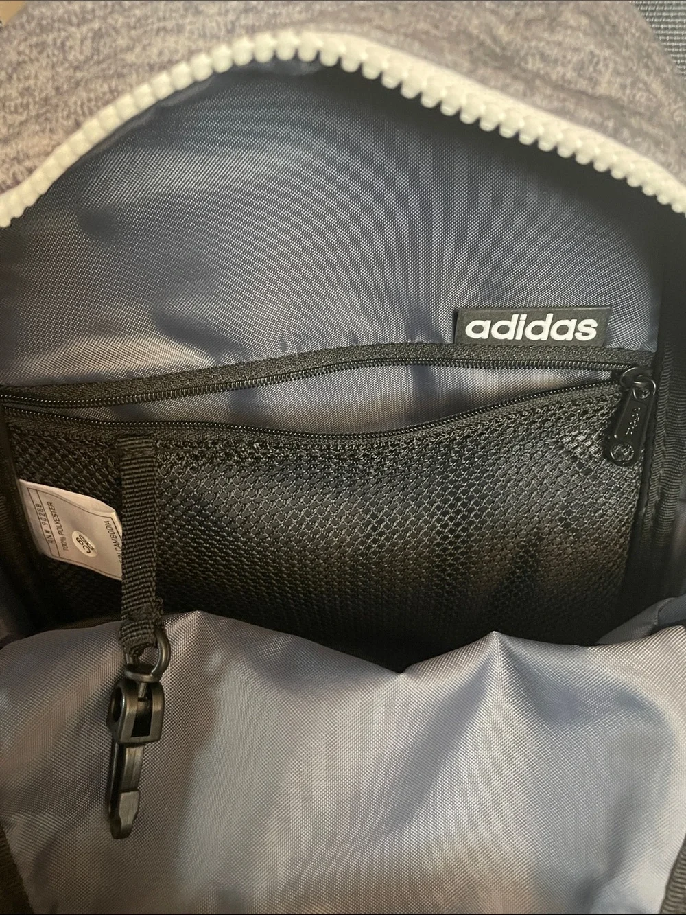 adidas Heather Gray Mini Backpack with White Logo - Picture 4 of 5